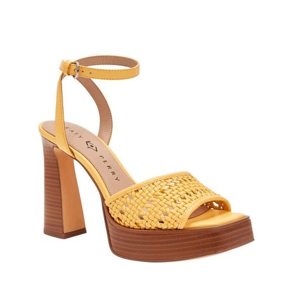 Katy Perry The Steady Ankle Strap Heels Pineapple Yellow Size 8.5 - Picture 1 of 14
